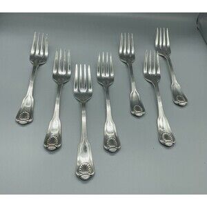 Towle Boston Shell‎ Silverplate Lot of 7 Salad Forks